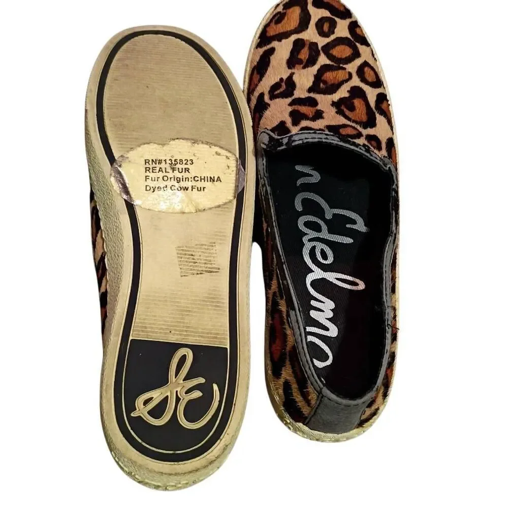 Sam Edelman Khloe Leopard Slip On Loafers size 7.5 Women's
